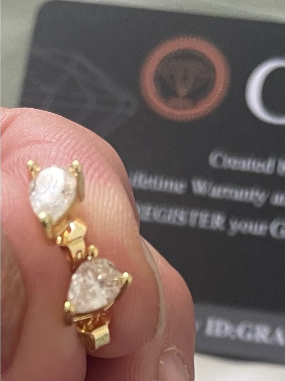 Moissanite Pear shaped earrings 0.5ct - Picture 7 of 7